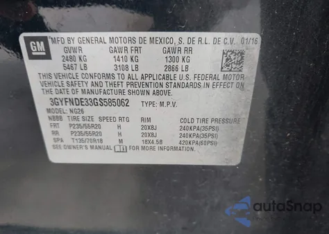 2016 Cadillac Srx Premium Collection z USA, uszkodzony, nr VIN 3GYFNDE33GS585062